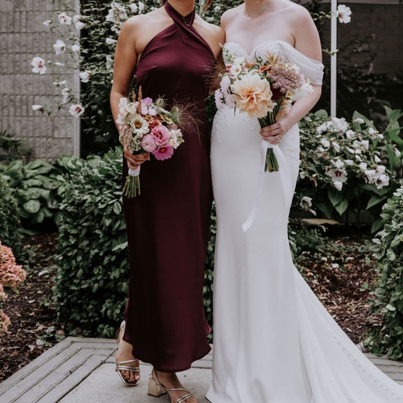 Park & Fifth Stanton Bridesmaid Dress in Burgundy - Picture 1 of 8